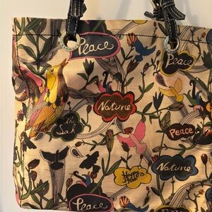 Saks Roots coated canvas tote